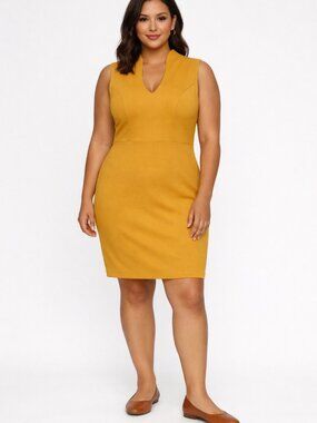 Rolla Coster Mustard Yellow Sleeveless Bodycon Dress – Women’s Medium